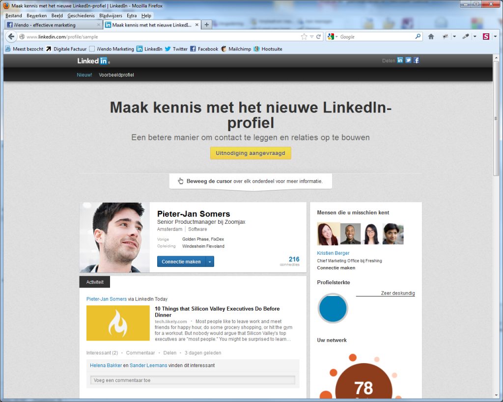 Het nieuwe LinkedIn profiel